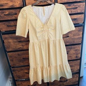 Levi's Women's Marcella Trapeze Dress Yellow Ditsy Floral Western Cowgirl Size S
